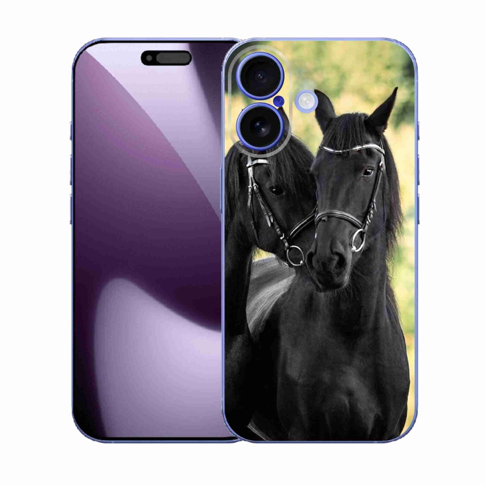 Zselés borítás mmCase iPhone 17 készülékhez - két fekete ló