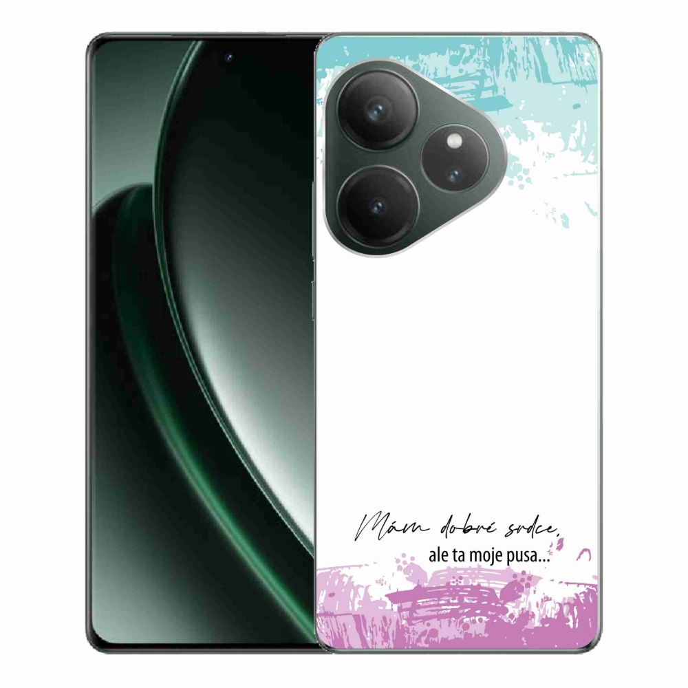 Gél borító mmCase a Realme GT 6 5G/GT 6T 5G számára - vicces szöveg 3 fehér háttérrel