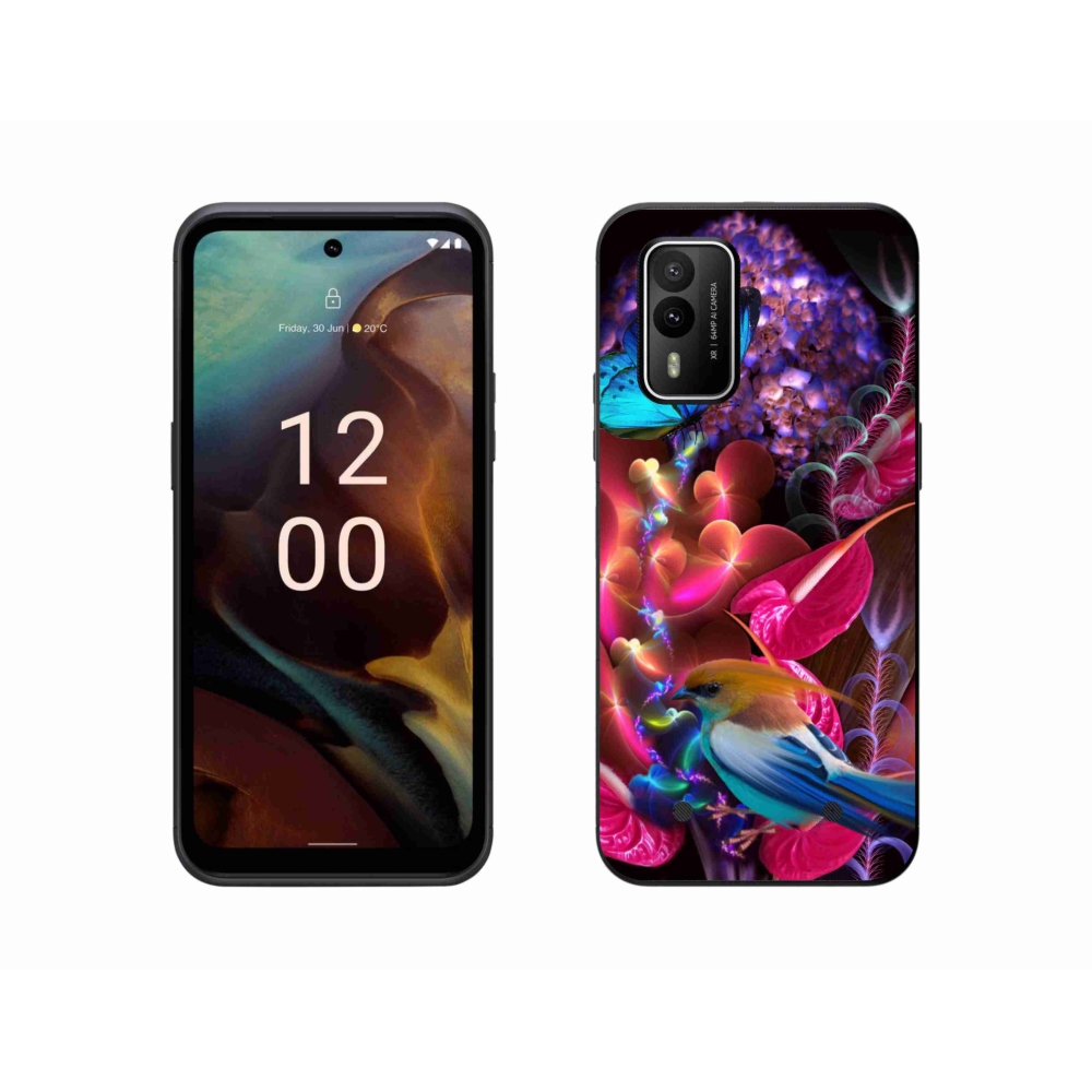 Zselés borítás mmCase a Nokia XR21 készülékhez - színes virágok