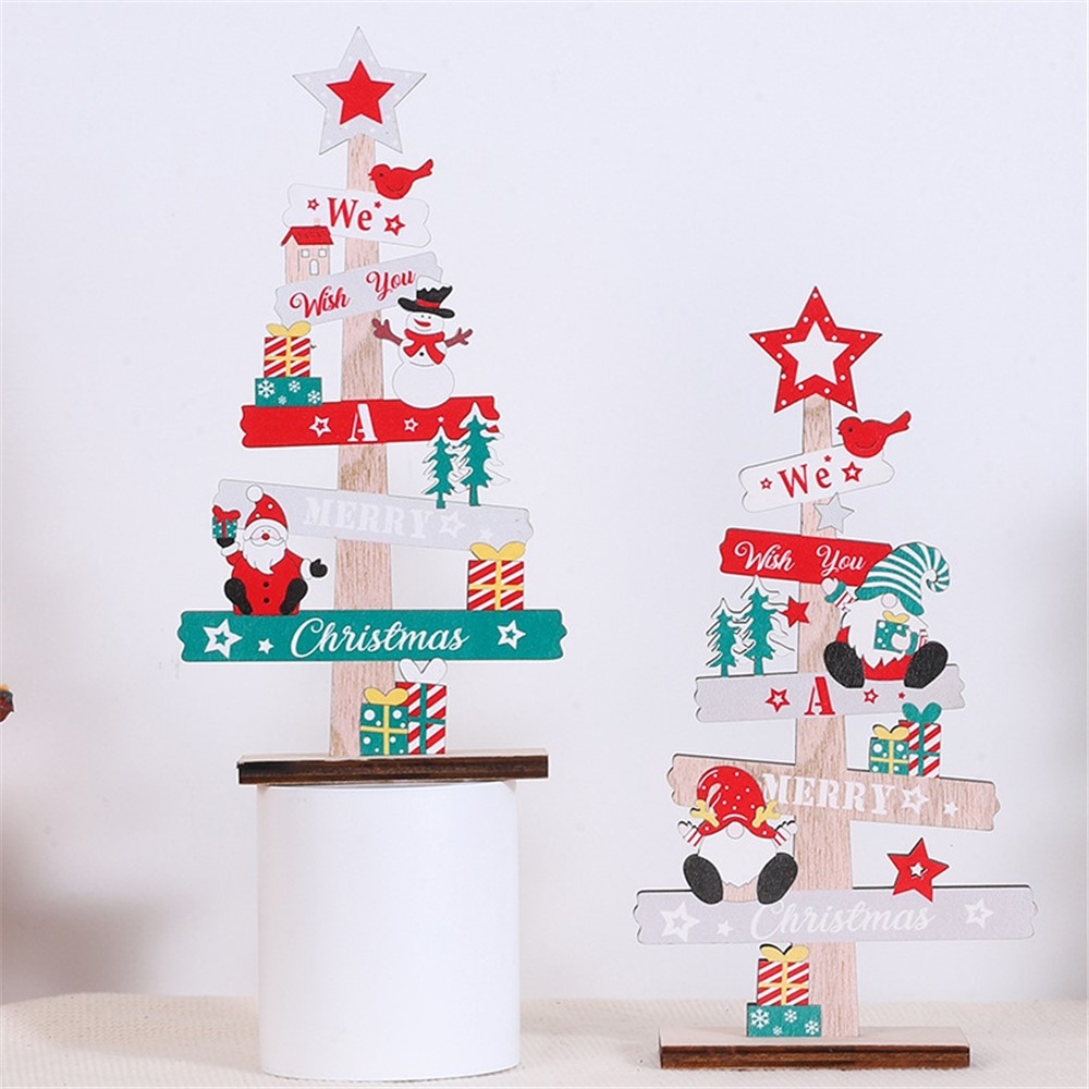 Karácsonyi fa dekoráció Mikulással és hóemberrel