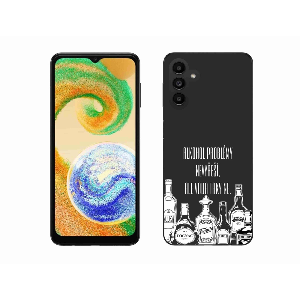 Gél borító mmCase Samsung Galaxy A04s (164.7x76.7x9.1mm) - vicces szöveg fekete háttérrel