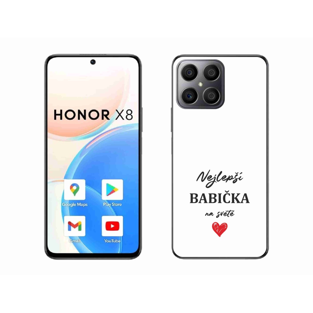 Gél borítás mmCase a Honor X8 4G-hez - Best Grandma 1 fehér háttér