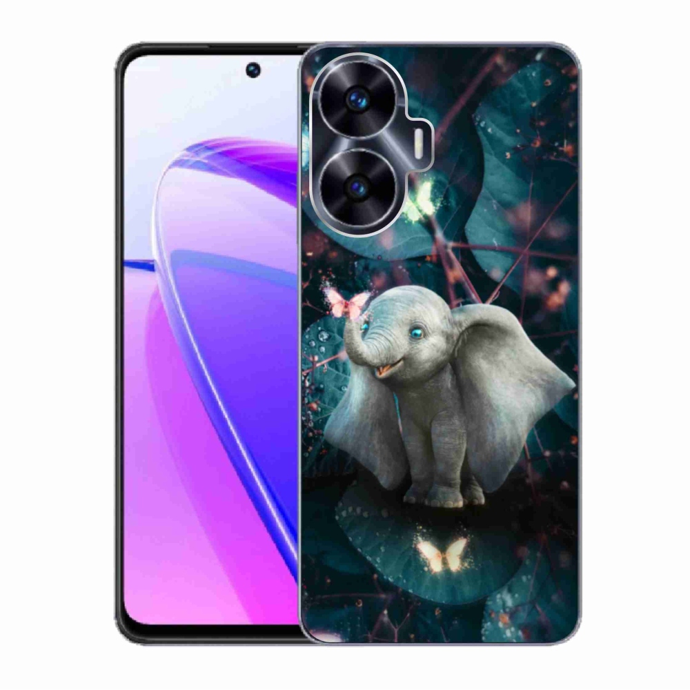 Gél borító mmCase a Realme C55 készülékhez - aranyos elefánt