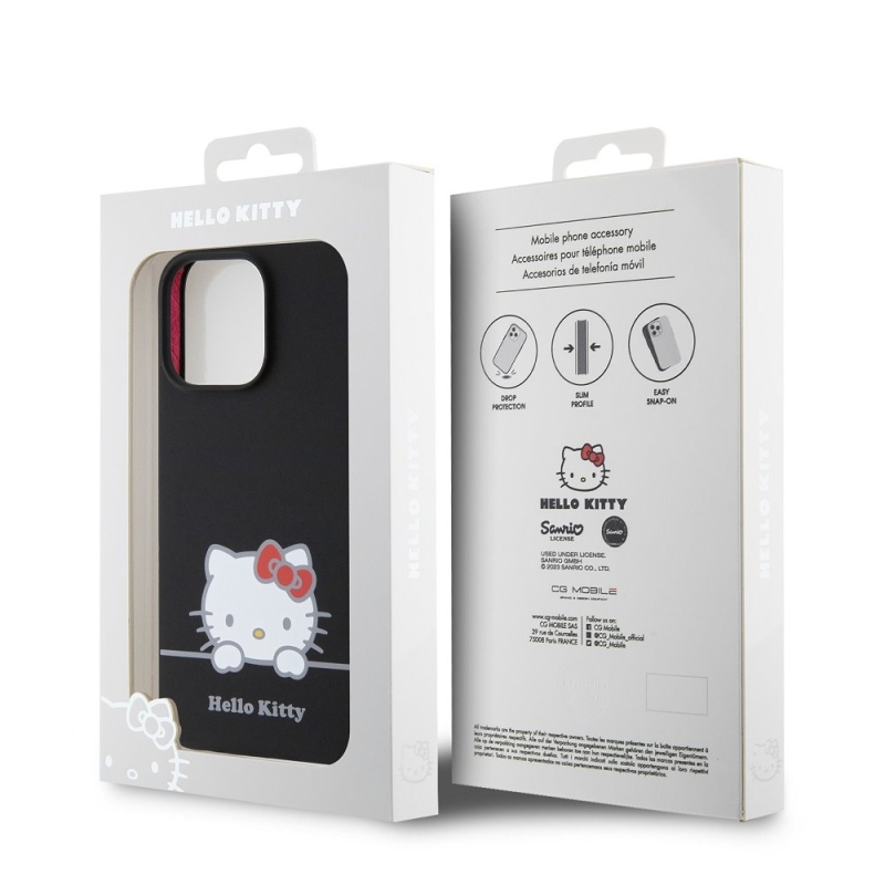 Hello Kitty Liquid Silicone Daydreaming Logo hátlap iPhone 13 Pro Fekete