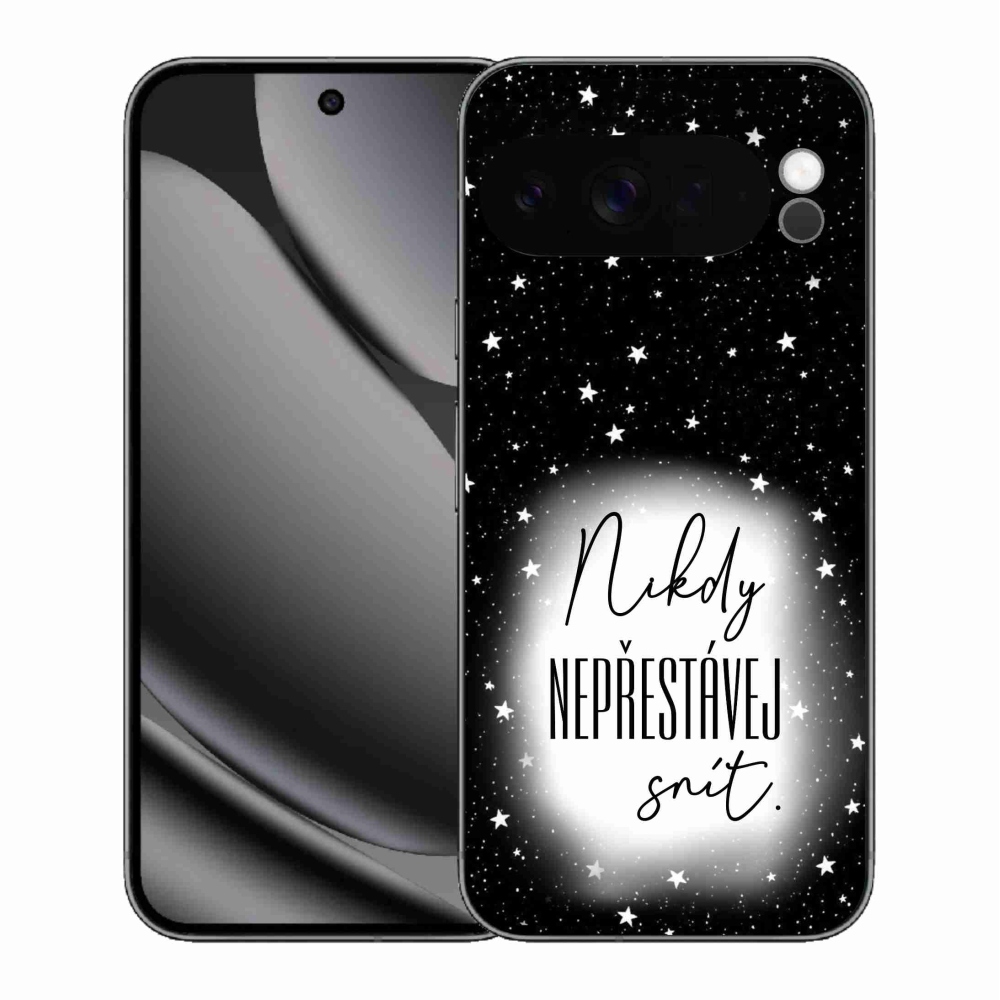 Gél borítás mmCase a Google Pixel 10 Pro XL-hez - Idézet 1 fehér és fekete háttérrel