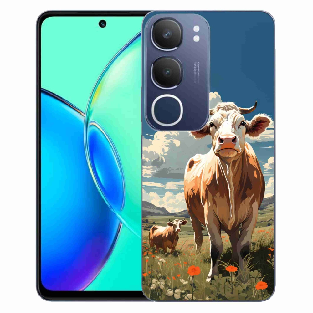 Gél borítás mmCase a Vivo Y19s készülékhez - tehenek a réten