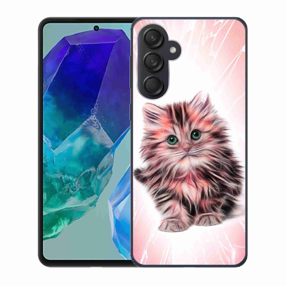 Gél borító mmCase Samsung Galaxy M55 5G - aranyos cica - Samsung Galaxy M55 5G számára