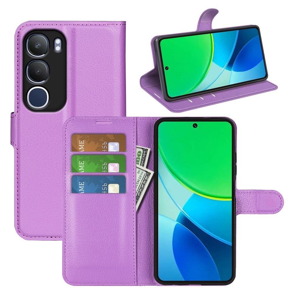 Litchi könyvtáska Vivo Y19s készülékhez - lila