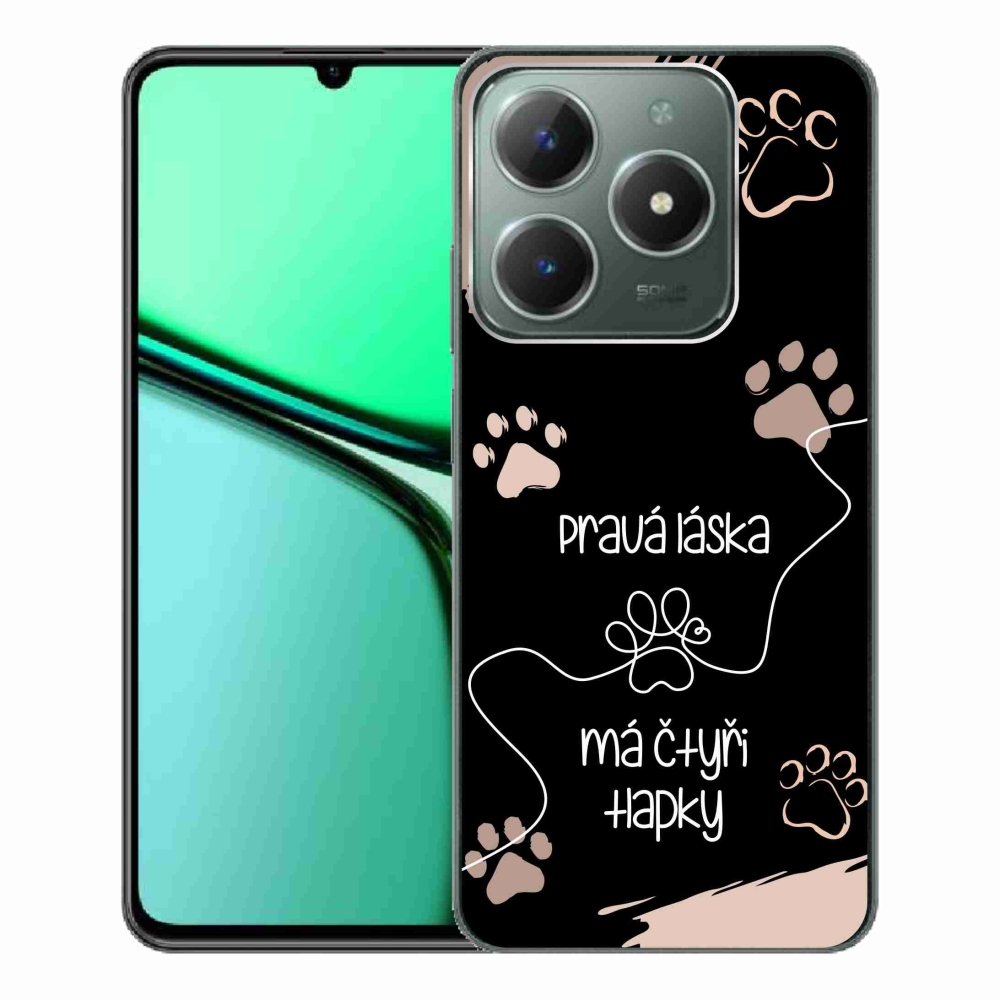 Zselés borító mmCase a Realme C61 készülékhez - kutyamotívum 1 fekete háttér