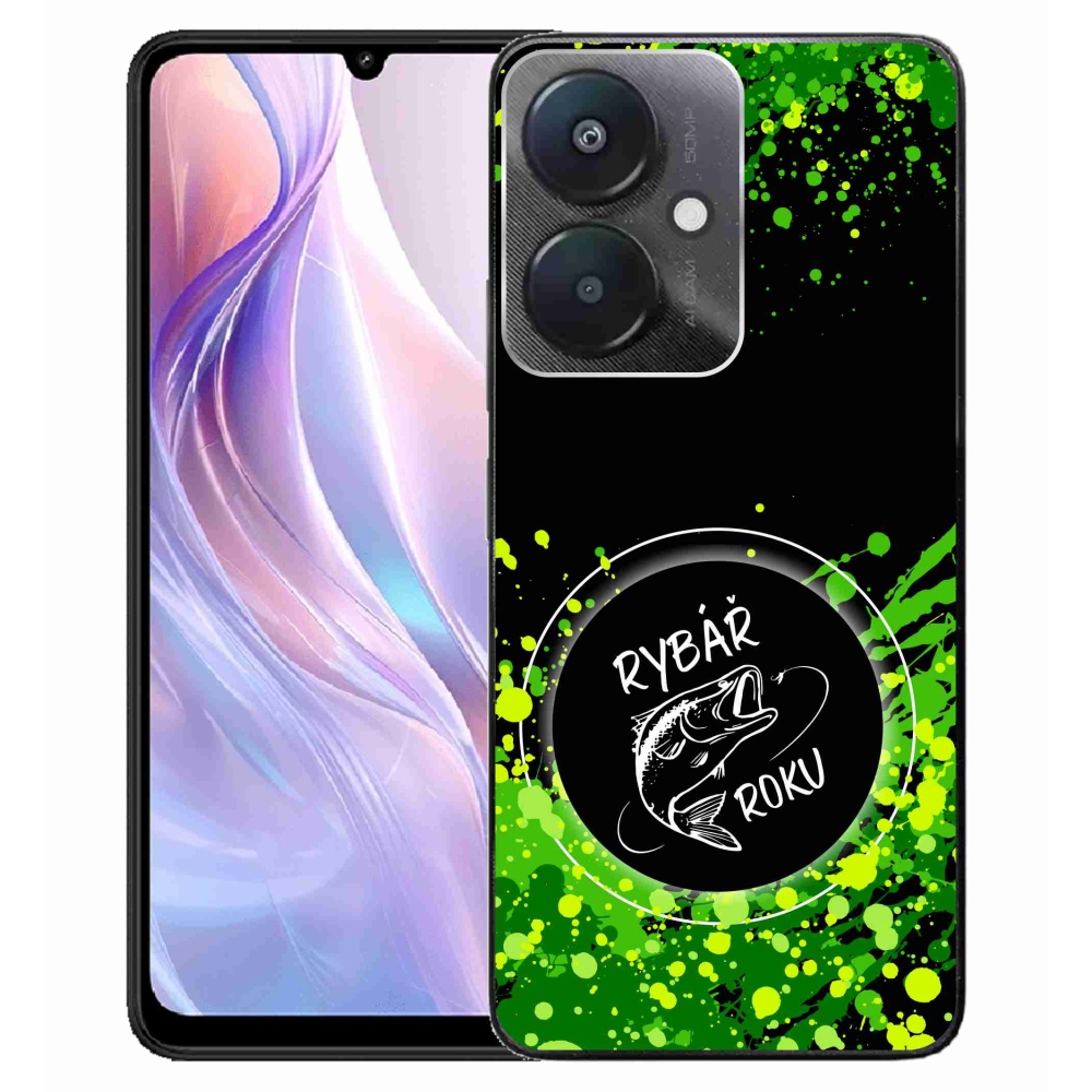 Gél borító mmCase a Xiaomi Redmi 13C 5G-n - az év horgásza fekete háttérrel