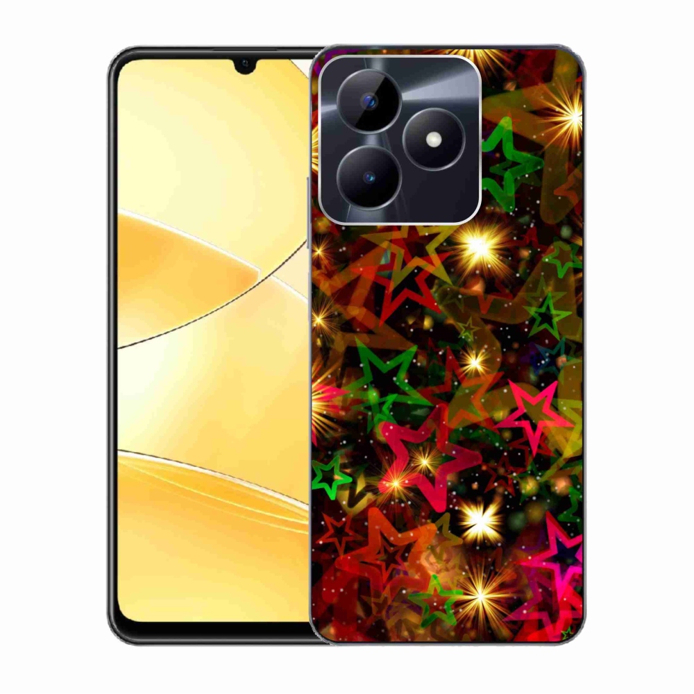 Zselés tok mmCase a Realme C51/C53 készülékhez - színes csillagok