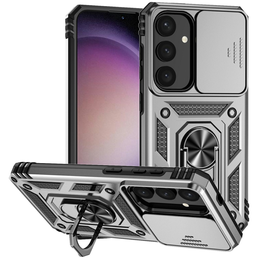 Gyűrűálló borítás Samsung Galaxy S25 készülékhez - ezüst