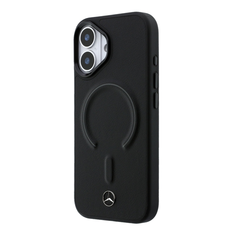Mercedes PU bőr 3D MagSafe hátlap iPhone 17 Fekete