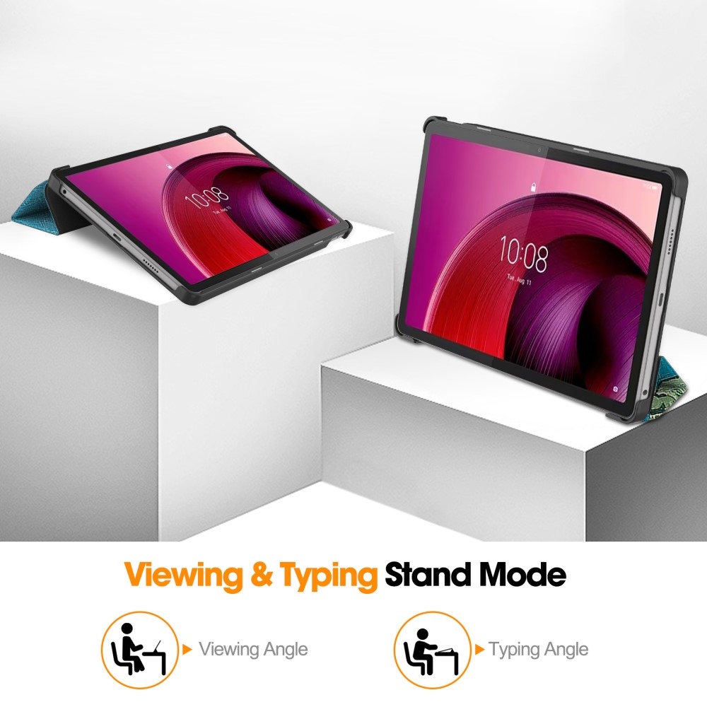 Nyomtatás intelligens záró tok Lenovo Tab M10 5G - fehér virágok