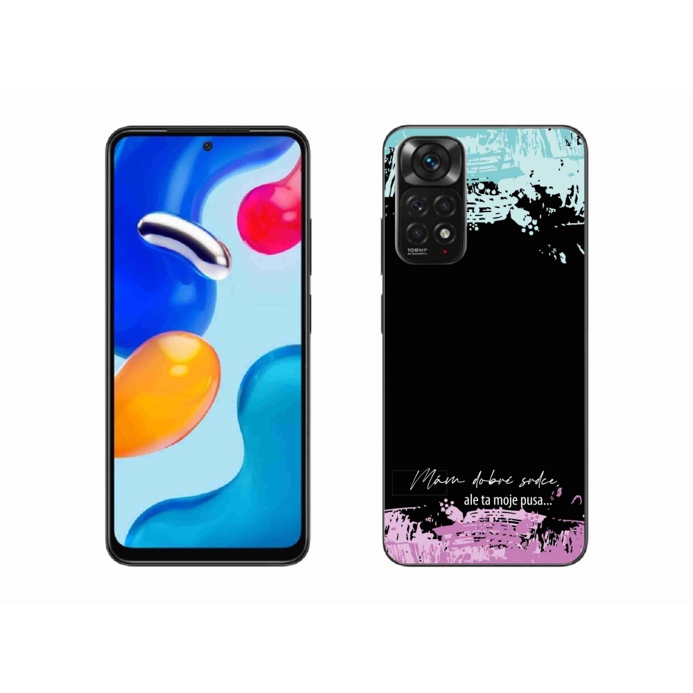 Gél borító mmCase a Xiaomi Redmi Note 11S 4G-hez - vicces szöveg 3 fekete háttérrel