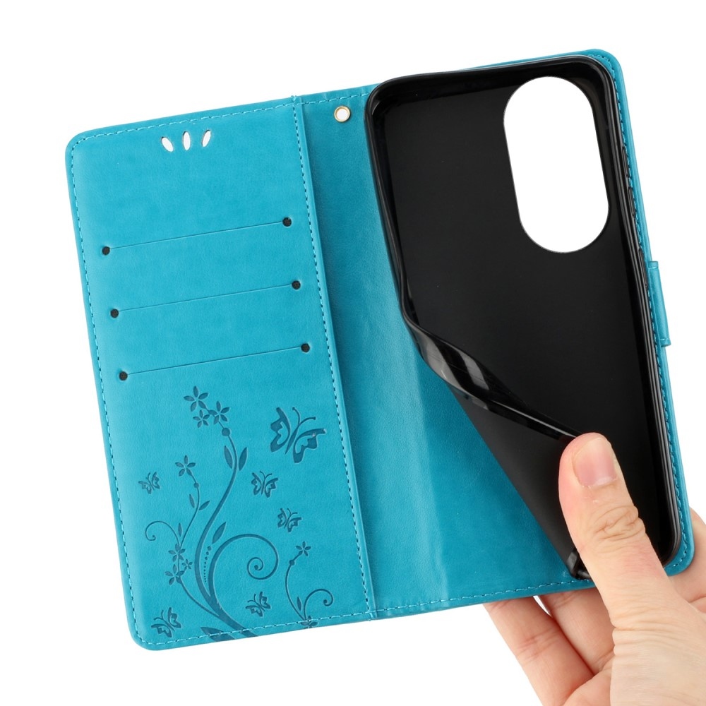 Virágok könyvtáska Honor 90 - kék