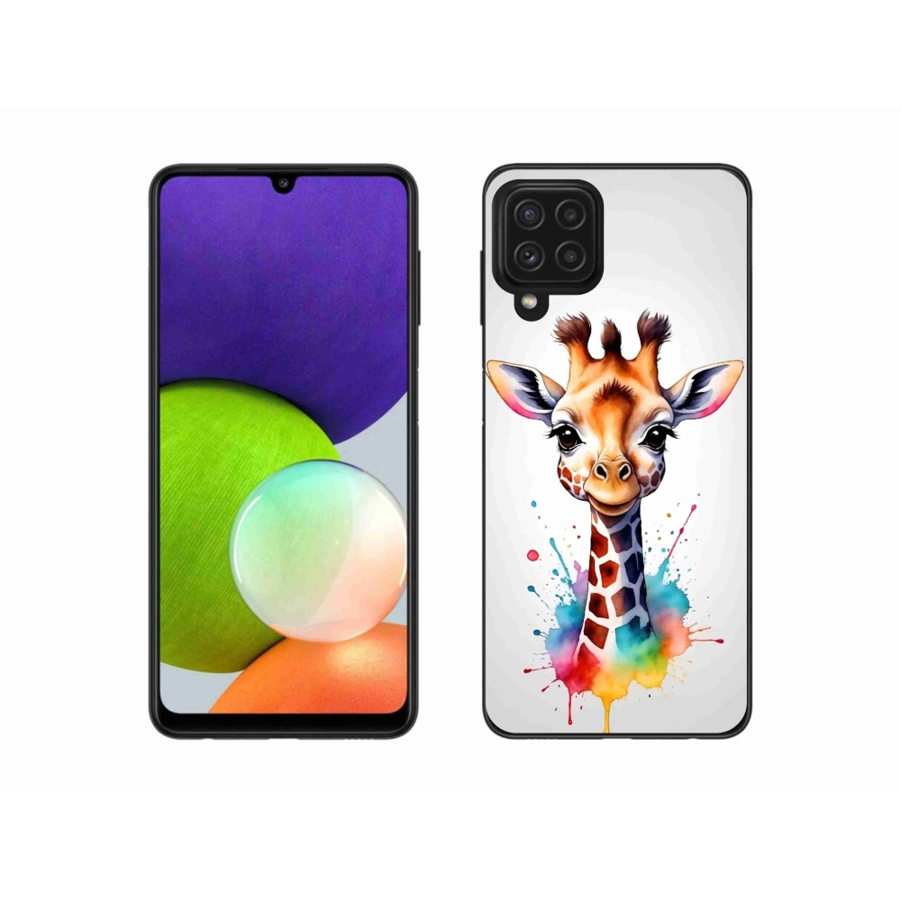 Gél védőhuzat mmCase Samsung Galaxy A22 4G - zsiráf 1