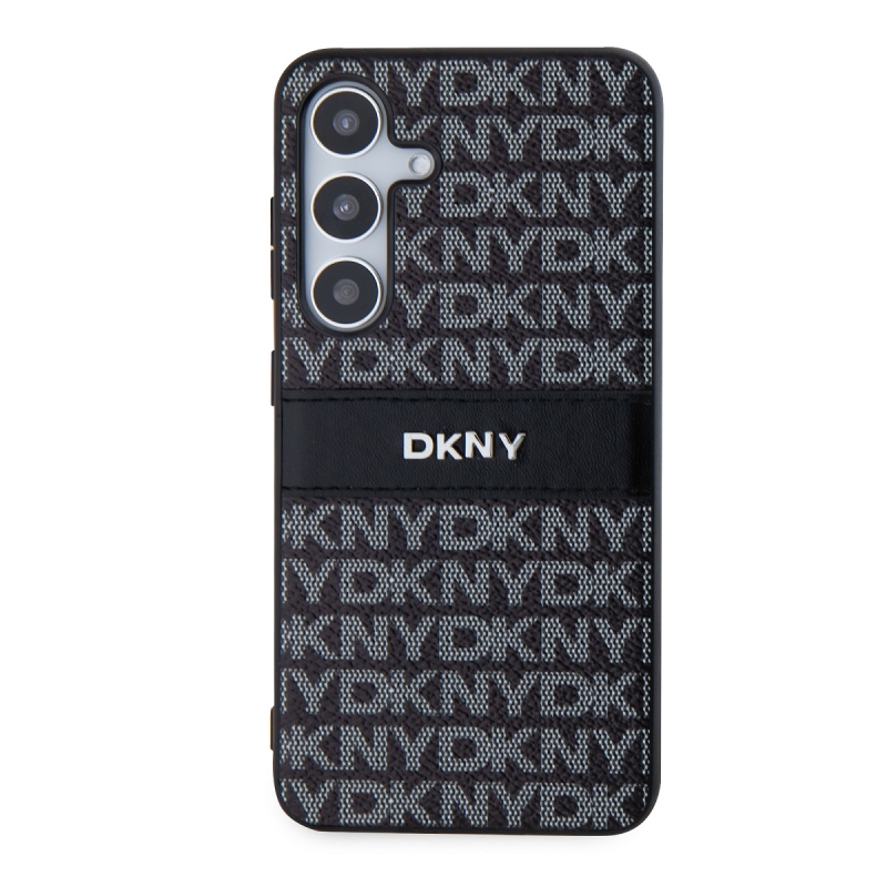 DKNY PC/TPU ismétlődő mintás tonális csíkos hátlap a Samsung S24-hez Fekete