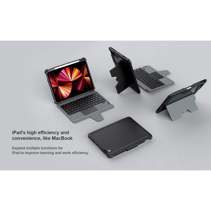 Nillkin Bumper Combo billentyűzetes tok iPad Air 4/5/10,9 (2020/11, 2024/2025/2026) és Pro 11 (2020/2021/2022) modellekhez, fekete