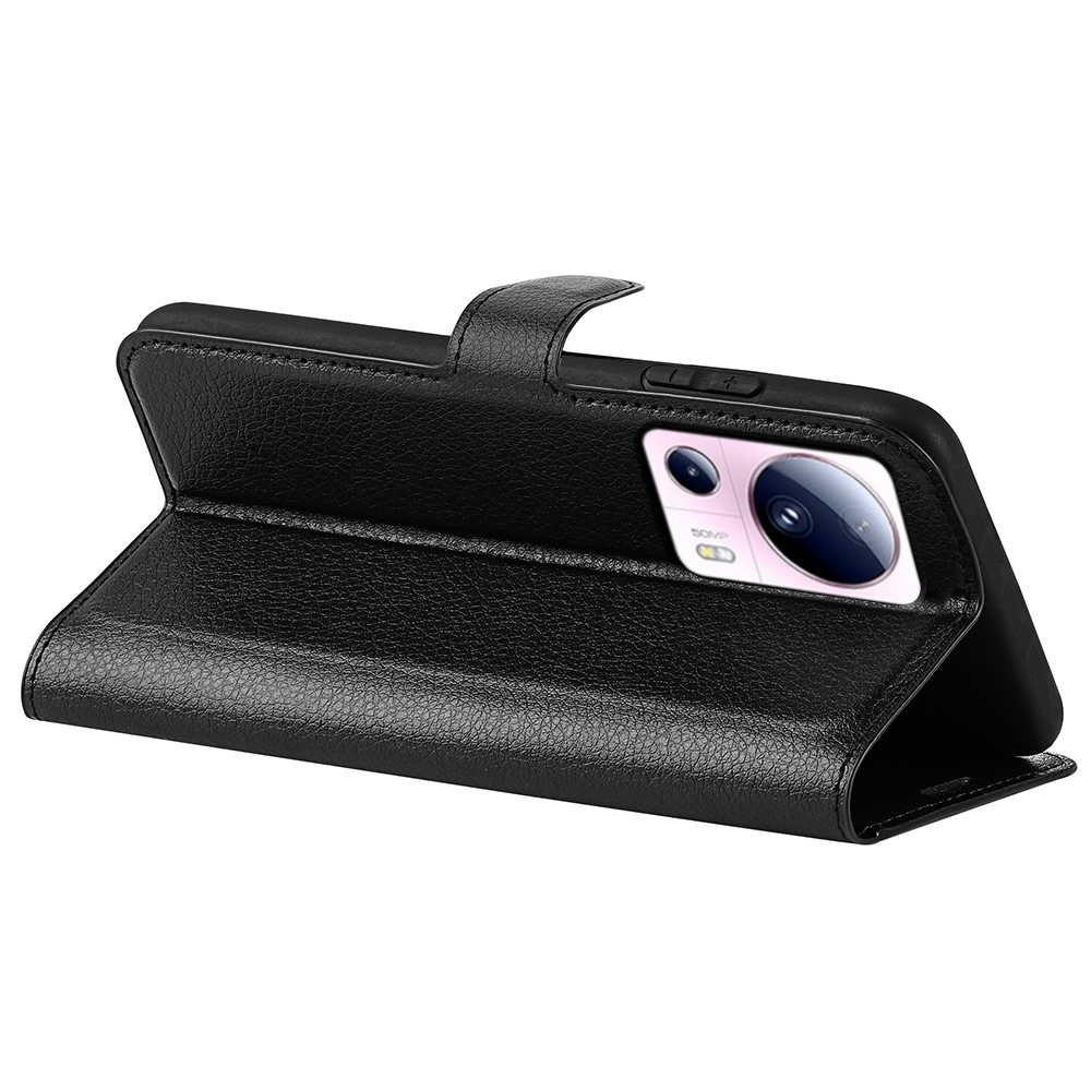 Litchi könyv tok Xiaomi 13 Lite-hoz - fekete