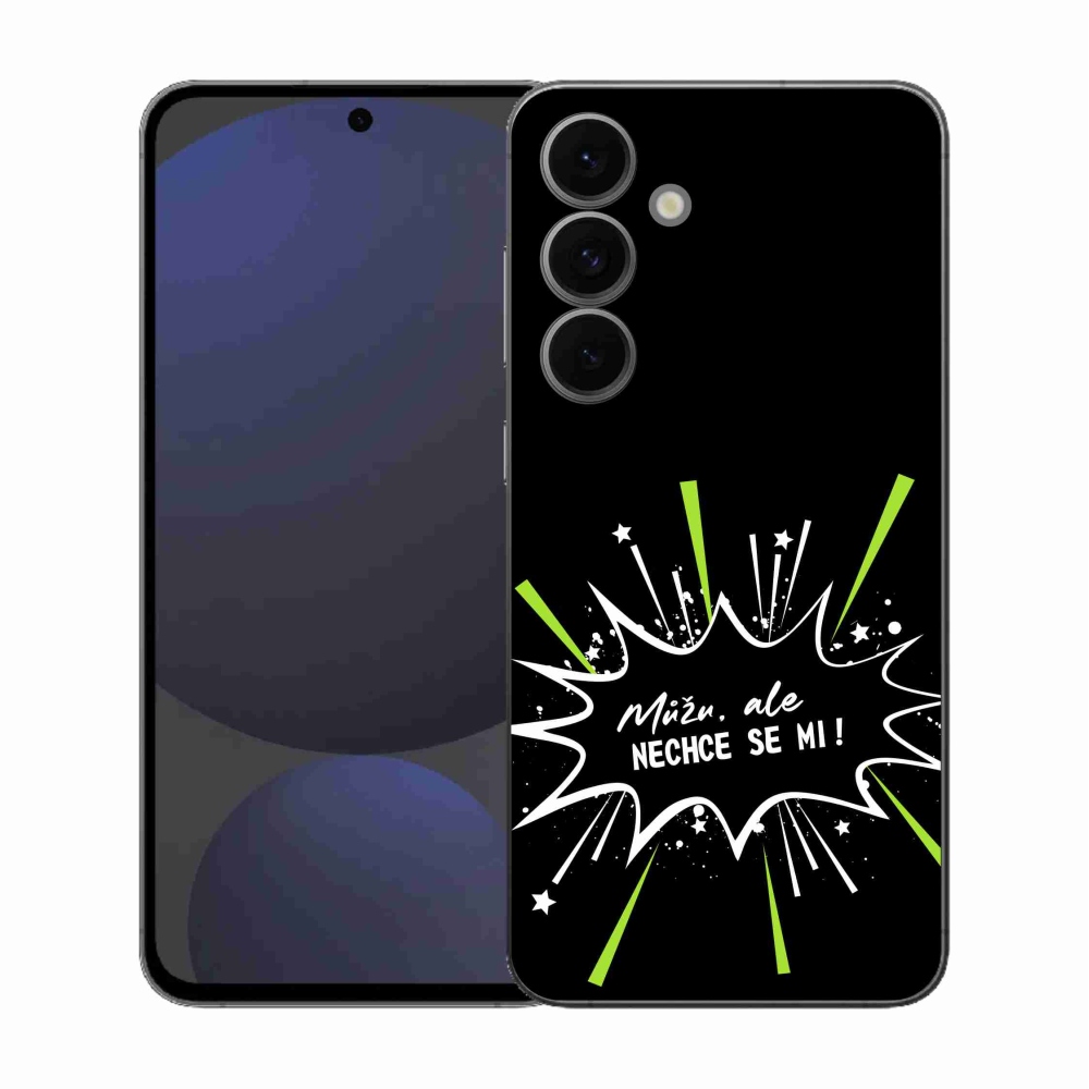 Gél borító mmCase Samsung Galaxy S25 FE - vicces szöveg 11 fekete háttér