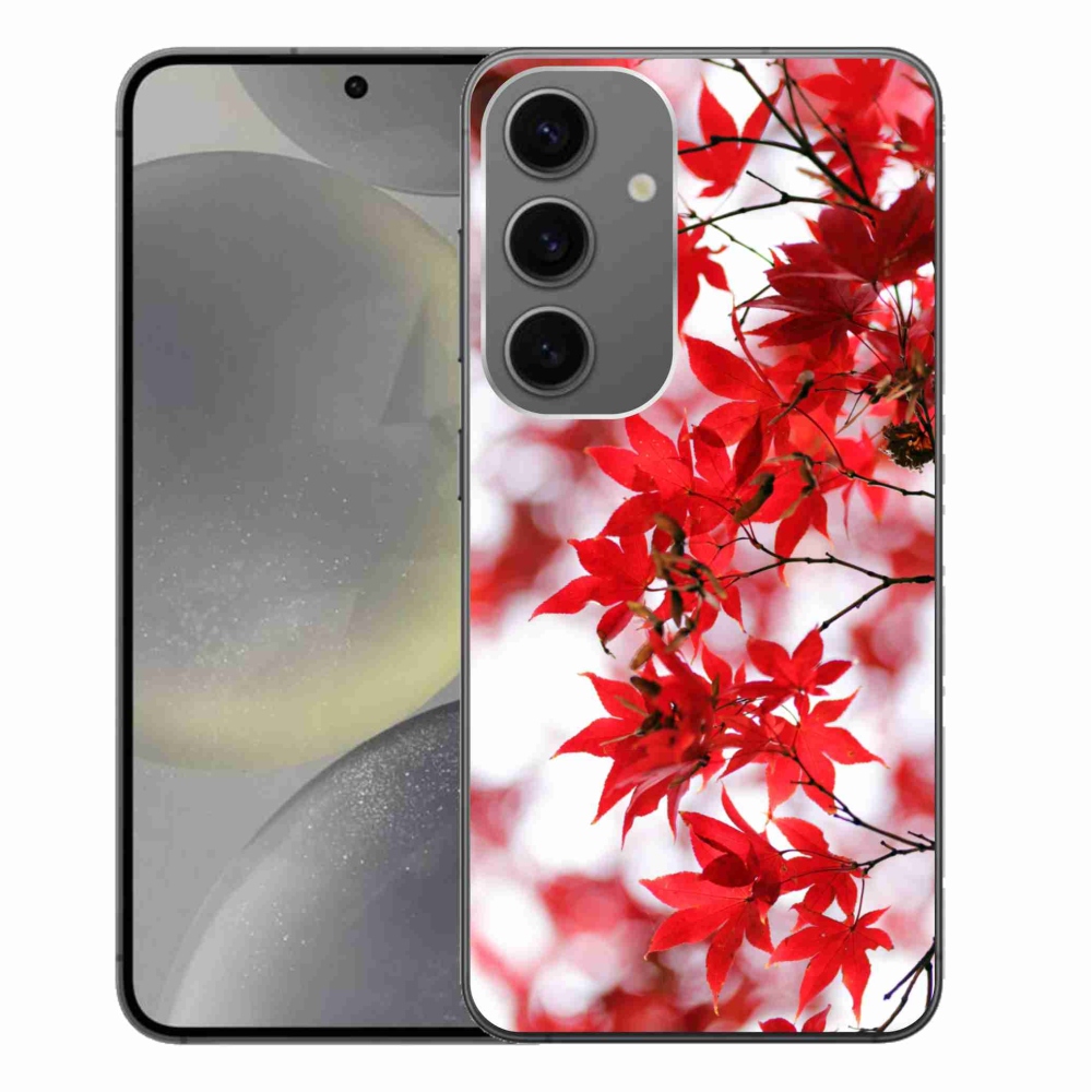 Gél védőhuzat mmCase Samsung Galaxy S24+ készülékhez - piros levelek