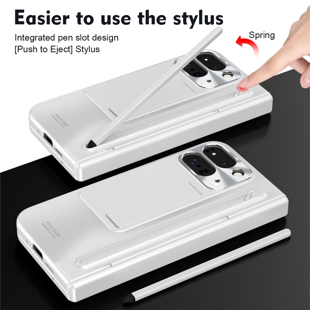 Pántos műanyag borítás tollal és képernyővédővel a Google Pixel 10 Pro Fold-hoz - fehér