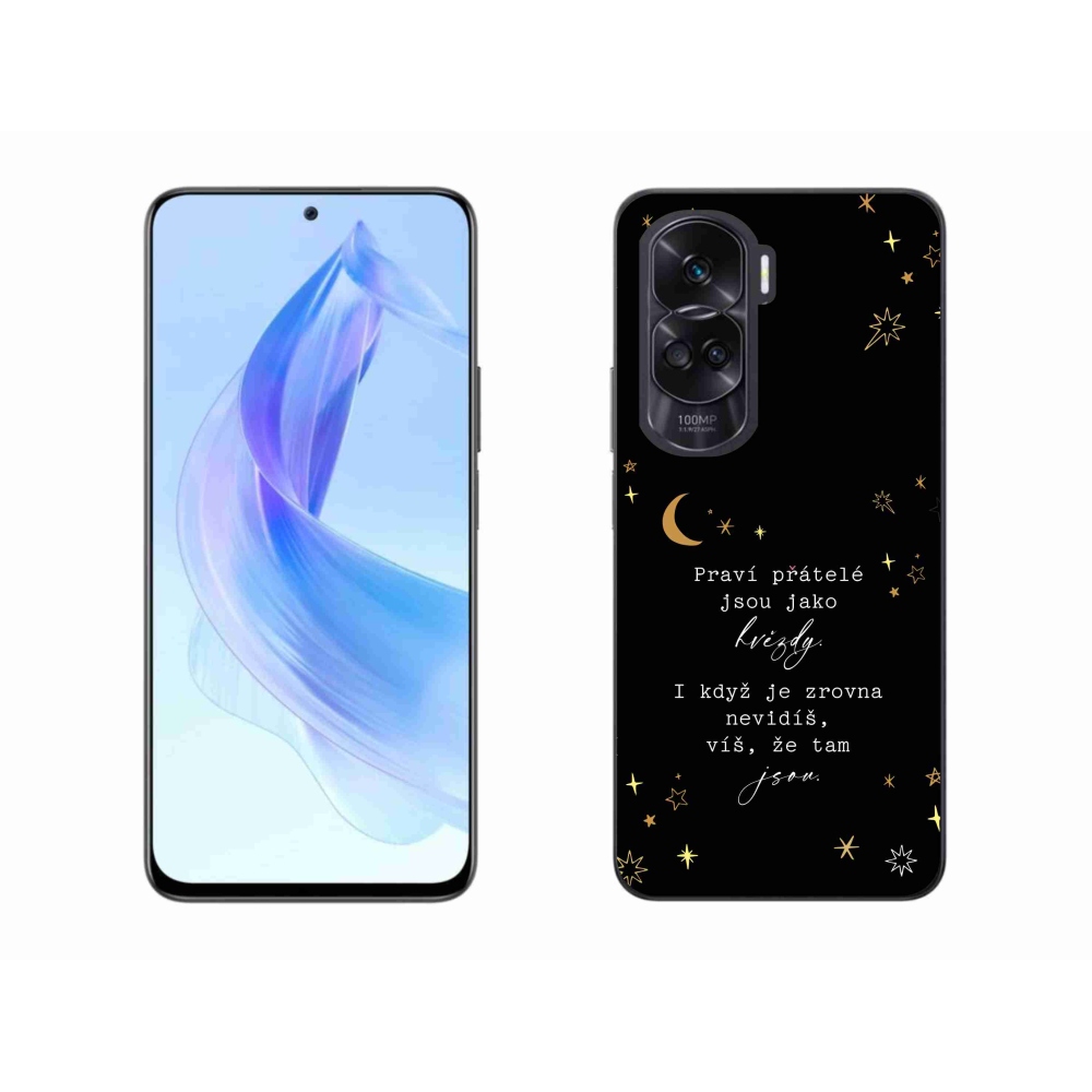 Zselés borítás mmCase a Honor 90 Lite készülékhez - idézet 6 fekete háttér