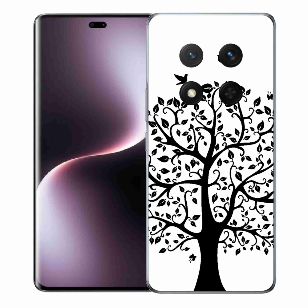 Zselés borítás mmCase a Honor Magic 7 Lite 5G számára - fekete és fehér fa