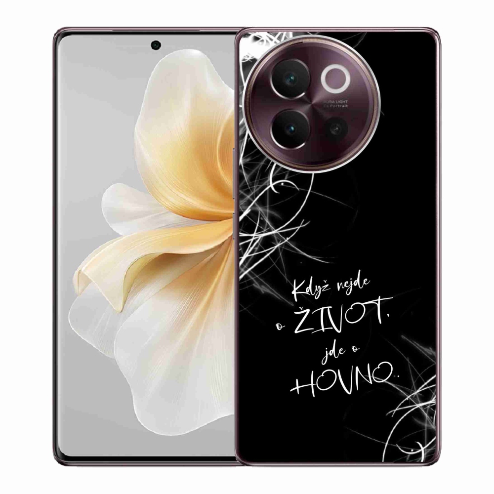 Gél borító mmCase a Vivo V40 Lite 5G készülékhez - vicces szöveg 16 fekete háttér