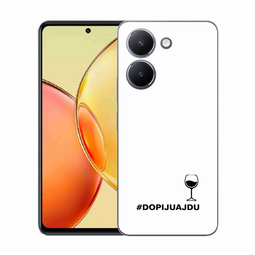 Gél borító mmCase a Vivo Y36-hoz - bor motívum fehér háttérrel