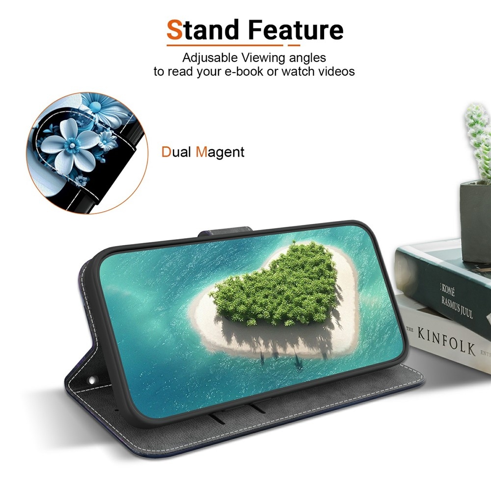 Sokoldalú könyvtáska Xiaomi Redmi 15 5G (169mm) - orchidea