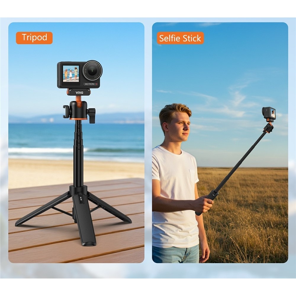 VRIG mágneses gyorskioldós állvány DJI Osmo Action 5 Pro, 4 és 3 kamerákhoz