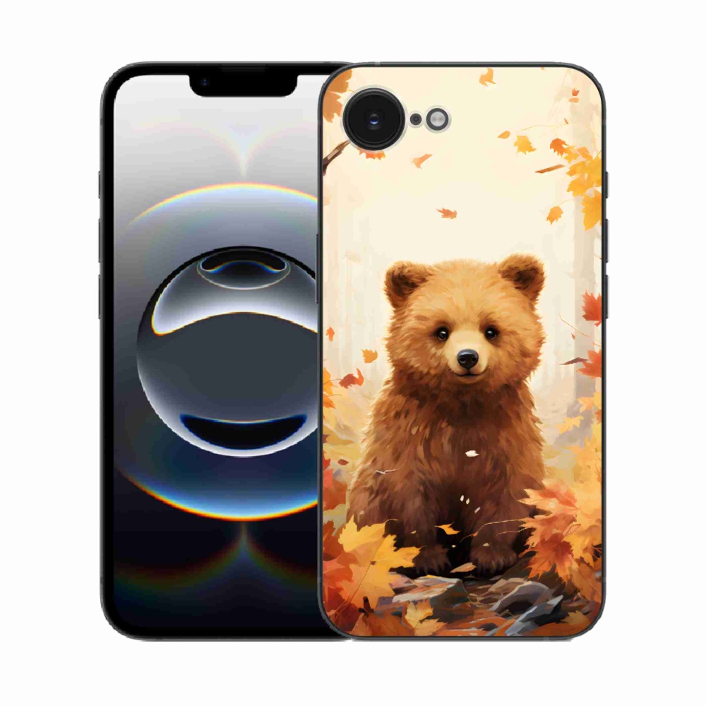 Zselés borítás mmCase iPhone 16e készülékhez - medve az erdőben