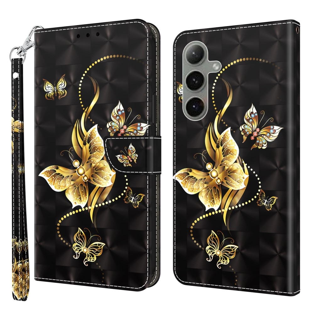 Spot book tok Samsung Galaxy S24 FE készülékhez - arany pillangó