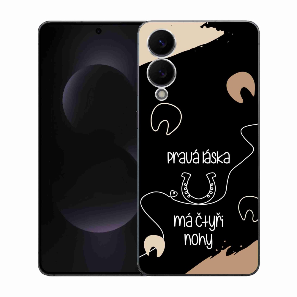 Gél borítás mmCase Samsung Galaxy S25 Edge készülékhez - ló motívum fekete háttér