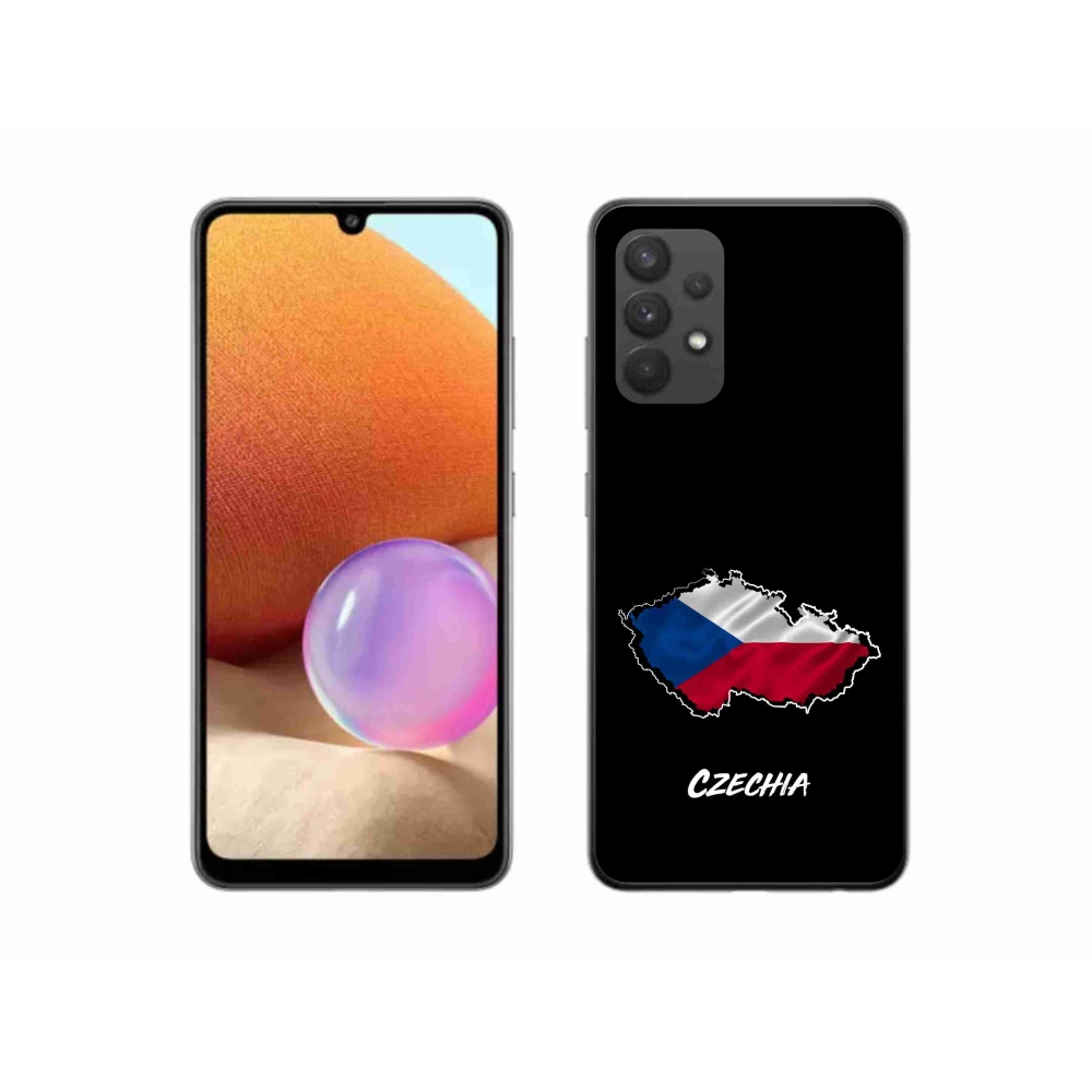 Gél borítás mmCase Samsung Galaxy A32 4G - Csehország fekete háttérrel