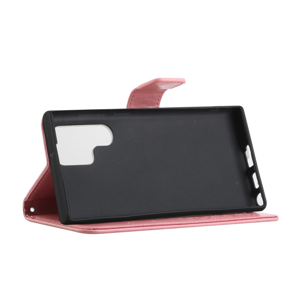 Fás könyv tok Samsung Galaxy S24 Ultra készülékhez - rózsaszín