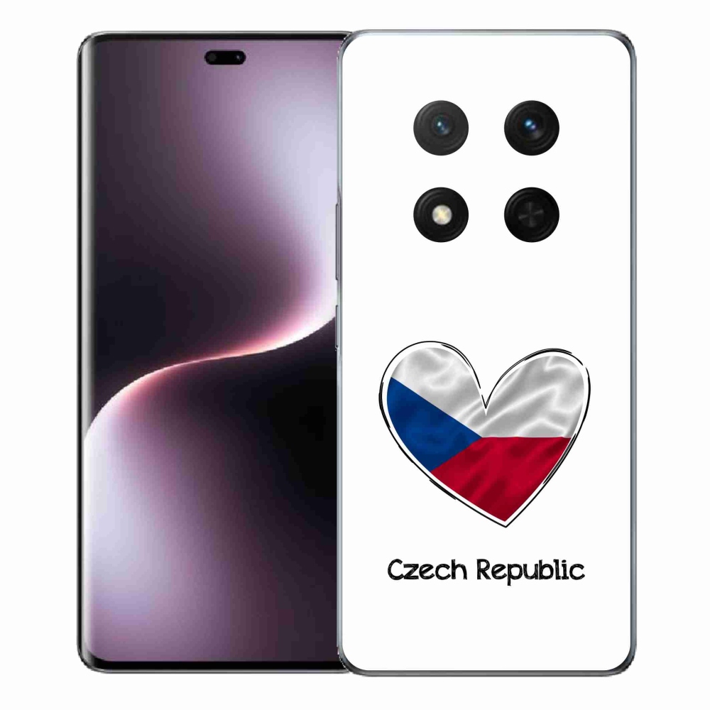 Gél borító mmCase a Honor Magic 7 Lite 5G készülékhez - szív zászló fehér háttérrel