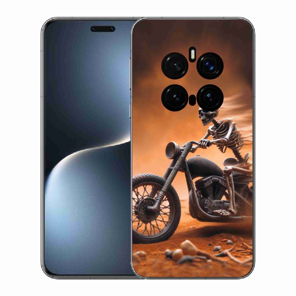 Gél borítás mmCase a Honor Magic 7 Pro 5G számára - csontváz egy motorkerékpáron
