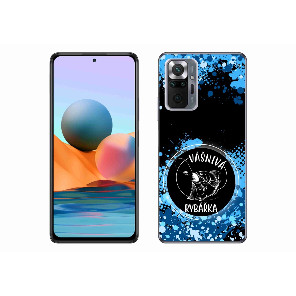 Gél borító mmCase a Xiaomi Redmi Note 10 Pro számára - szenvedélyes halász fekete háttérrel