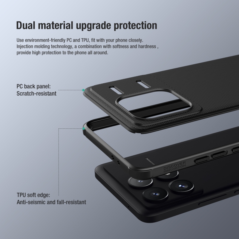 Nillkin Super Frosted PRO hátlap a Poco F6 Pro számára Fekete