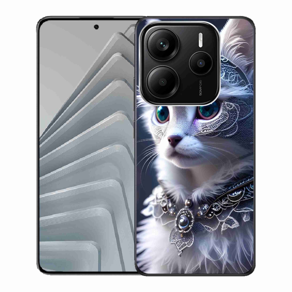 Gél borítás mmCase a Xiaomi Redmi Note 14 5G-hez - fehér macska