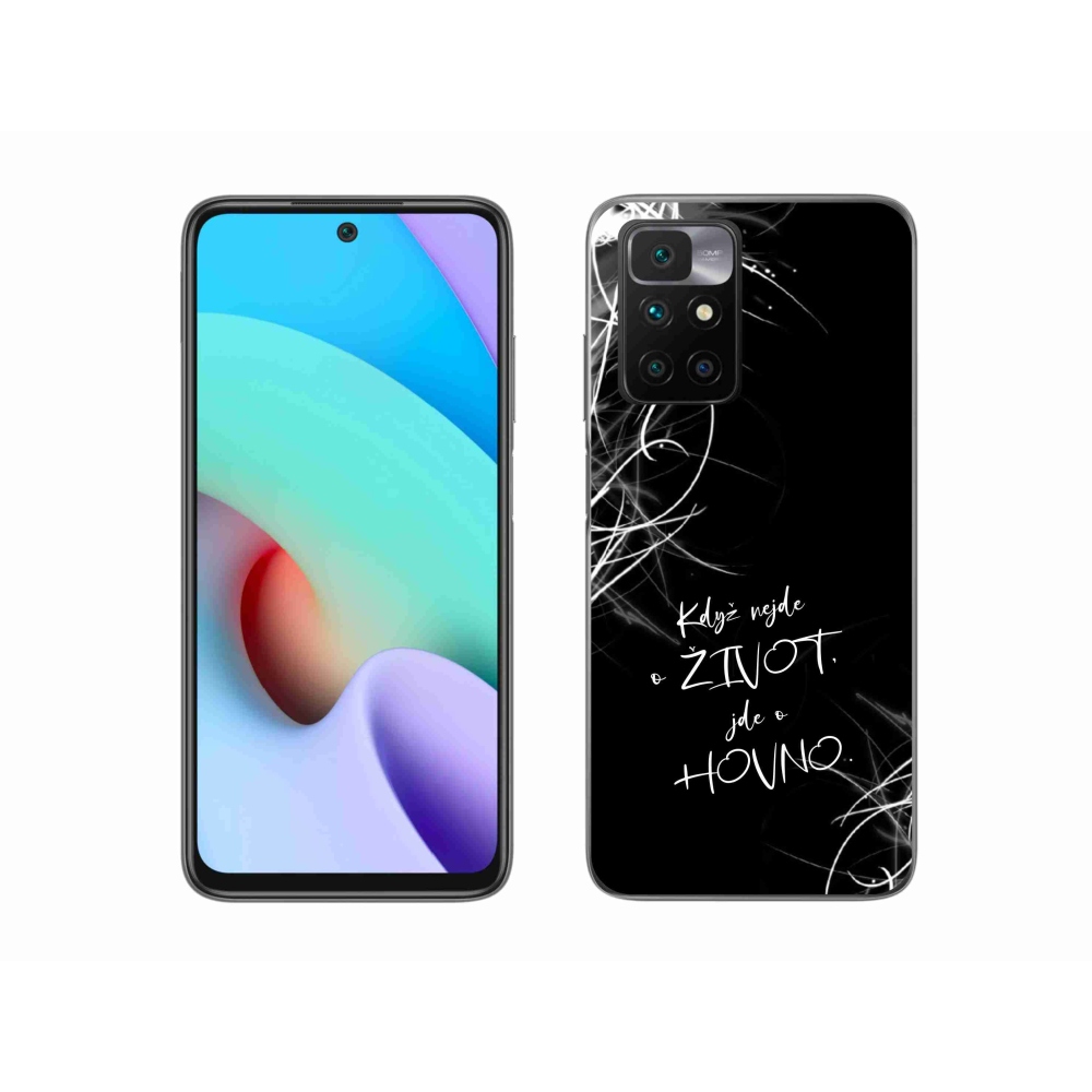Gél borító mmCase a Xiaomi Redmi 10/Redmi 10 (2022) - vicces szöveg 16 fekete háttérrel