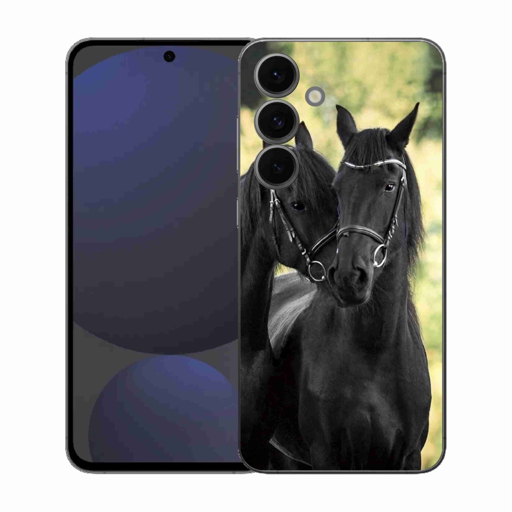 Zselés borítás mmCase Samsung Galaxy S25 FE - két fekete ló