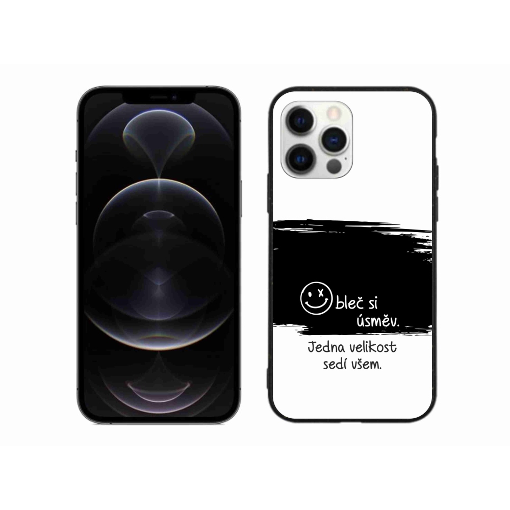 Gél borítás mmCase iPhone 12 Pro Max készülékhez - vicces szöveg 8 fekete-fehér háttérrel