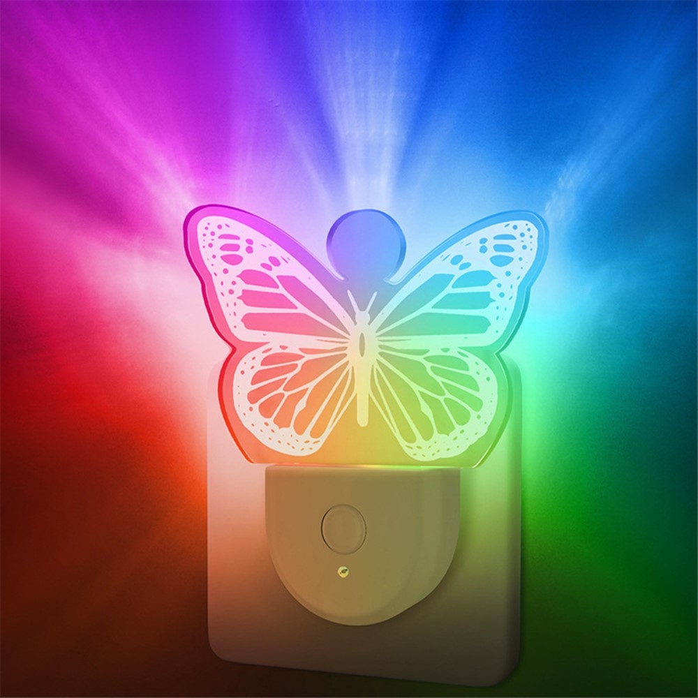 Gyerek LED éjszakai fény szenzoros konnektorba - pillangó