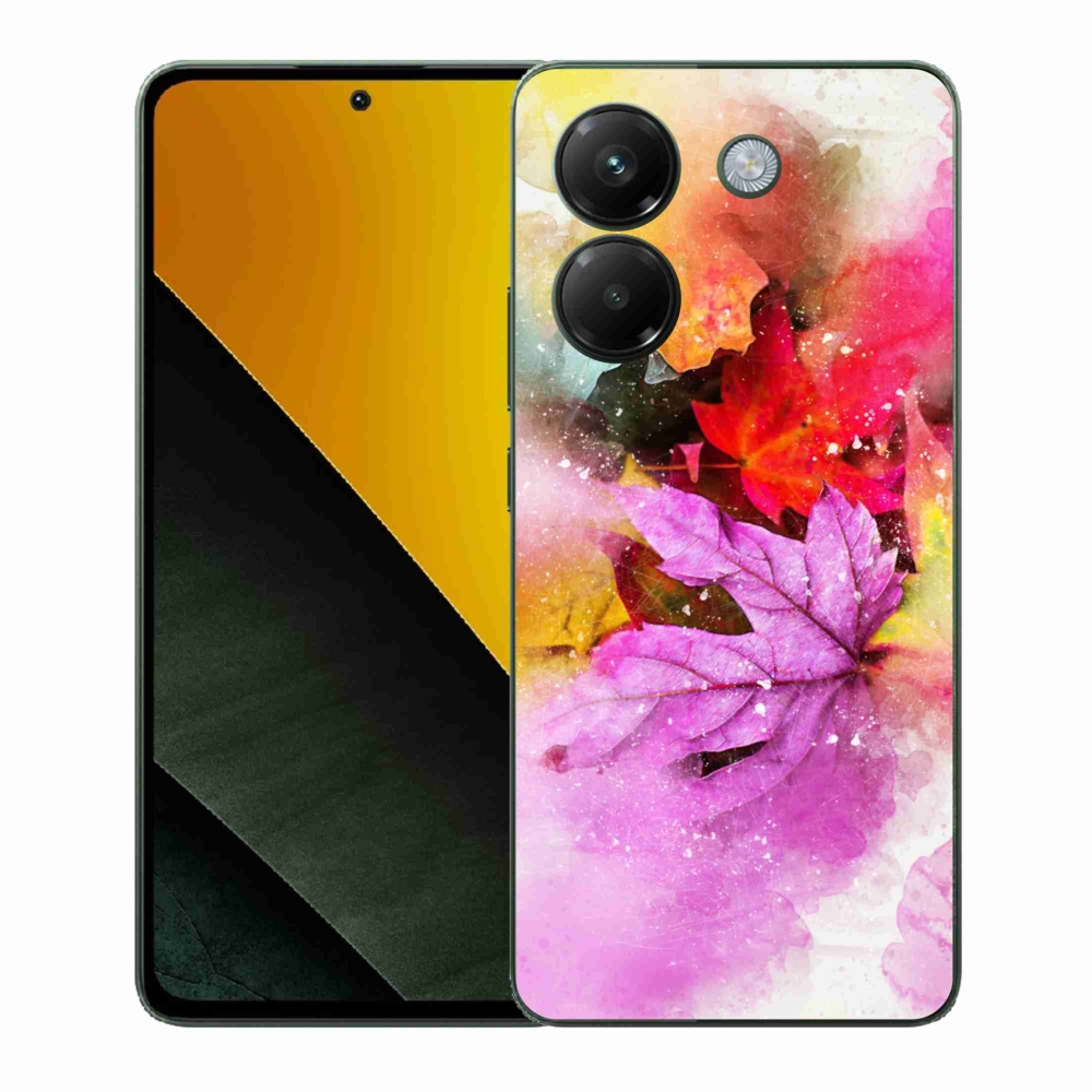 Gél borítás mmCase a Xiaomi Poco M7 Pro 5G számára - színes levelek