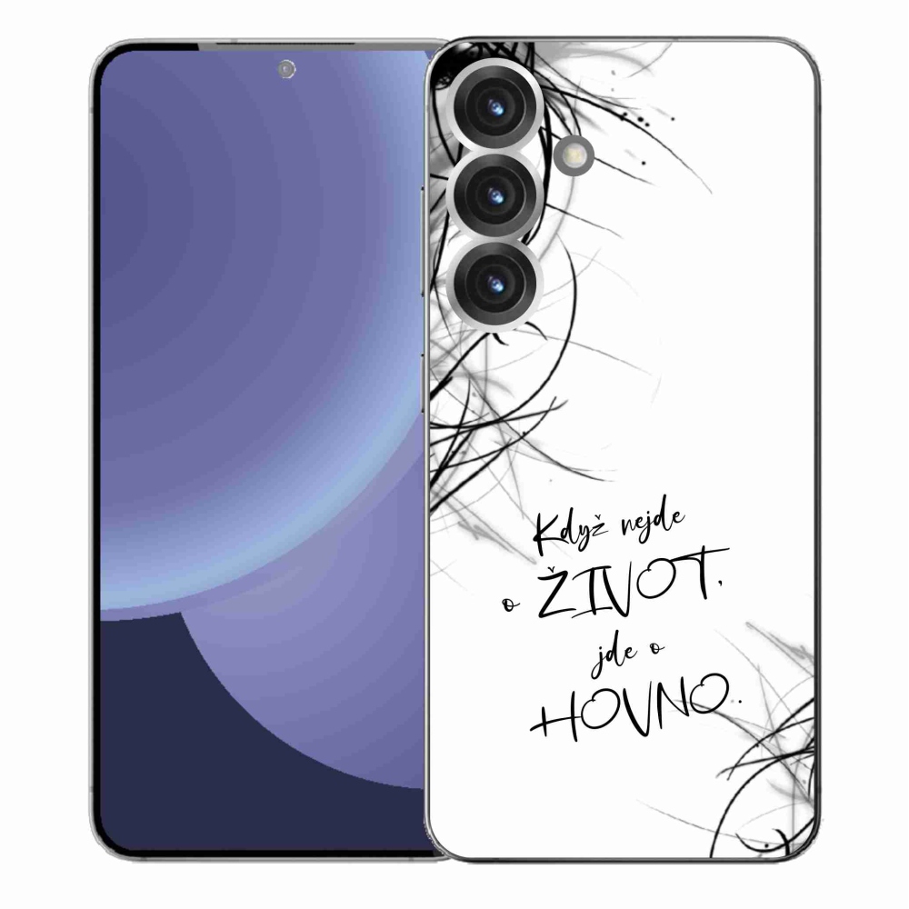 Gél borító mmCase Samsung Galaxy S25+ készülékhez - vicces szöveg 16 fehér háttér