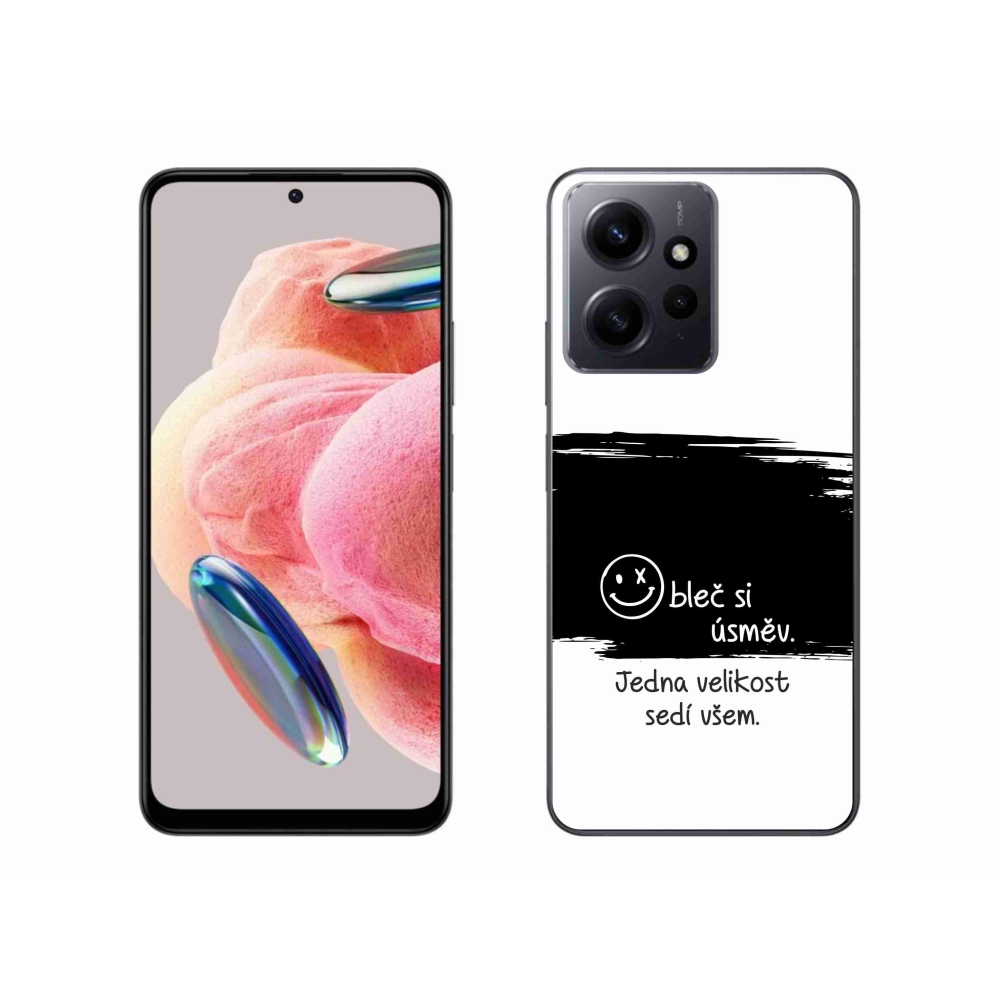 Gél borító mmCase a Xiaomi Redmi Note 12 4G-hez - vicces szöveg 8 fekete és fehér háttérrel